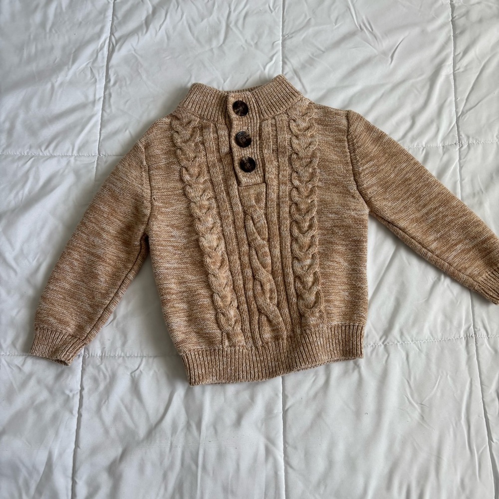 KAPITAL K Cozy Cream Tan Cable Knit Sweater